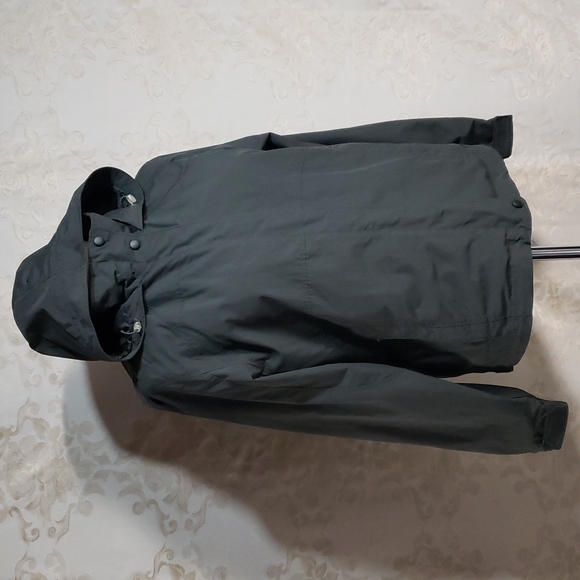 L.L.Bean Womens Green Coat with Hidden Hood M - Picture 2 of 11